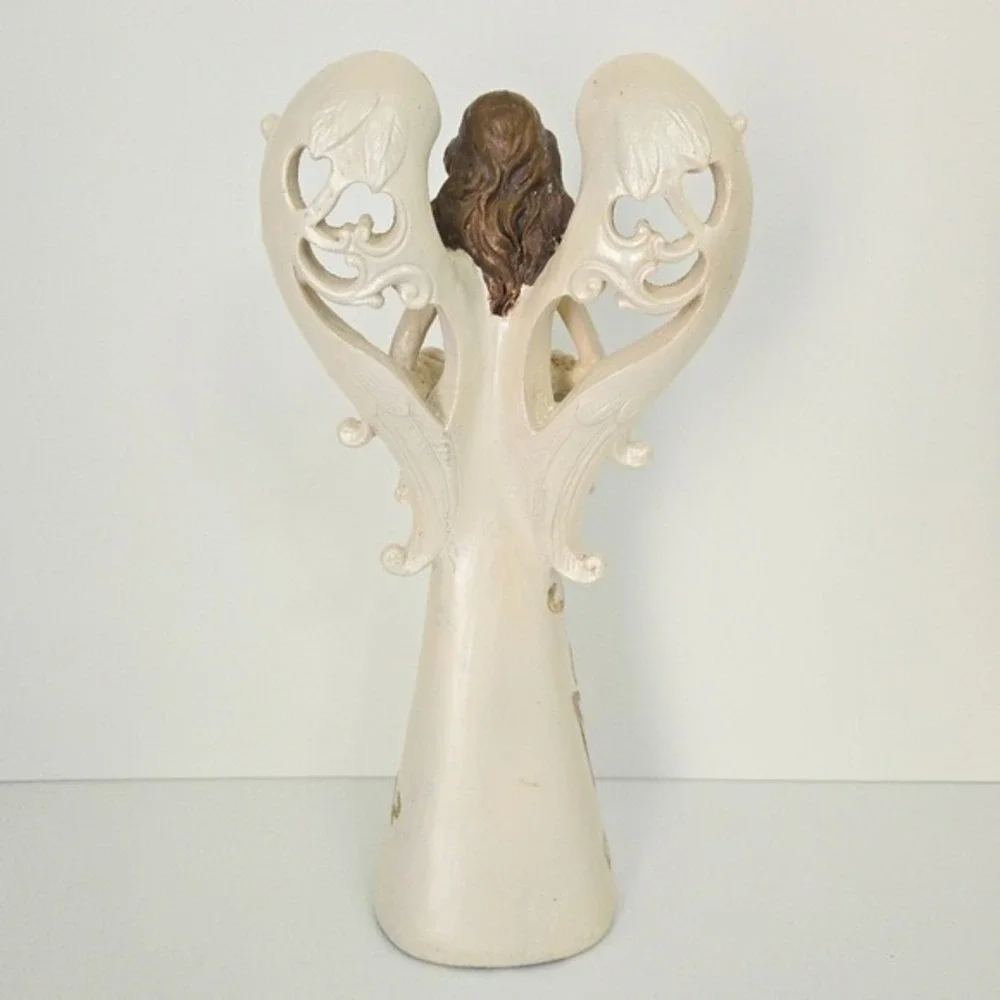 Angel Pearlized Ivory & Gold Glitter Large 13